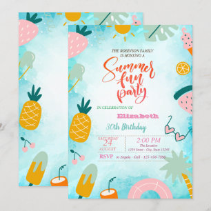 Convites Frutas, Piscina de Folhas de Palmeira Festa de Ani