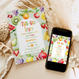 Convites Frutas Two-tti Frutti pequenas e fofas 2º aniversá