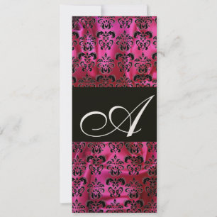 Convites FUCHSIA BLACK SILK MONOGRAM, Dourado