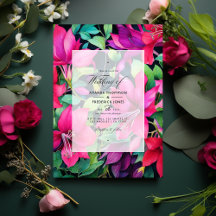 Fuchsia, Casamento Floral Negro e Verde-Esmeralda