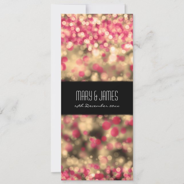 Convites Fuchsia De Casamento Elegante E Luzes De Espuma Do (Frente)