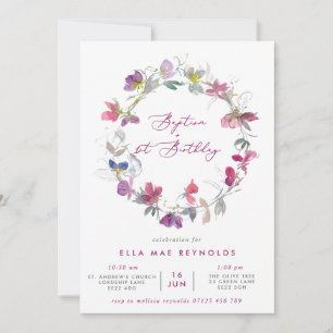 Convites Fuchsia, Doce Pera, Batismo E primeiro aniversario