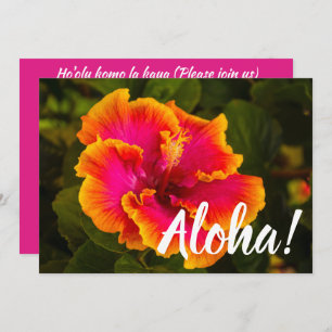 Convites Fuchsia havaiana e Orange Hibiscus de Kauai