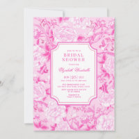 Fuchsia Pink Chinoiserie Chá de panela Floral