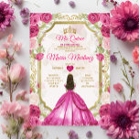 Convites Fuchsia Pink Floral Mexicana Quiñceanera<br><div class="desc">Fuchsia Pink Floral Mexicana Princesa Quiñceanera Convite Mis Quince 15 Anos,  16ª Borboleta de Aniversário.</div>