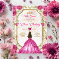 Fuchsia Pink Floral Mexicana Quiñceanera