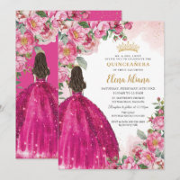 Fuchsia Rosas Rosa Quente Quinceañera Floral 16