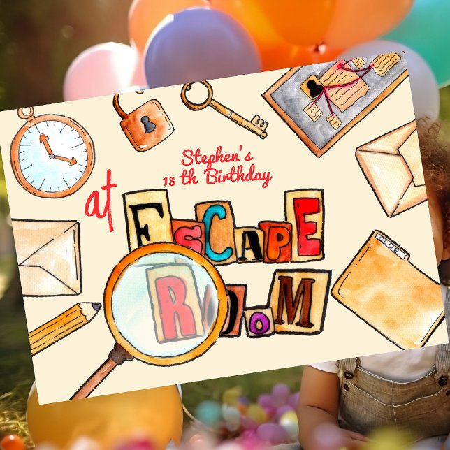 Convites Fuga ao aniversário da sala (Criador carregado)