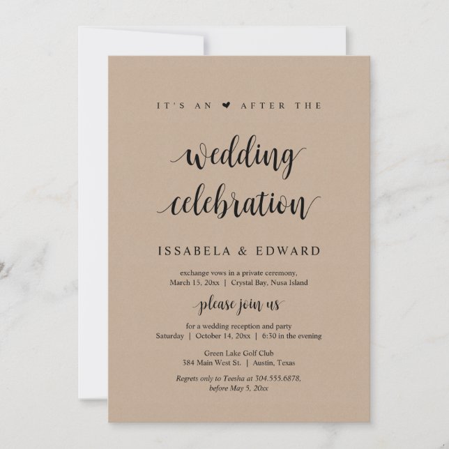 Convites Fuga, É uma festa após o casamento, Kraft (Frente)