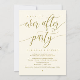 Convites Fuga, Festa Felizes para Sempre, Dourado Amarelo