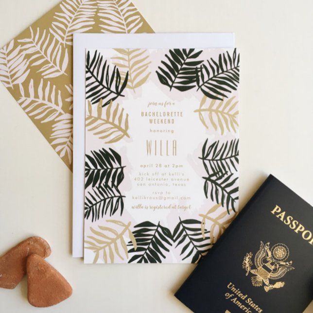 Convites Fuga para o Trópico Festa de Despedida de Solteira (Criador carregado)