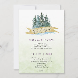 Convites fugimos para uma montanha floresta casamento rústi