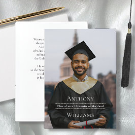 Convites Full PhotoMinimalist Graduation Announcement