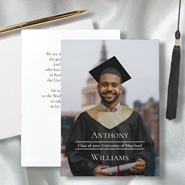 Convites Full PhotoMinimalist Graduation Announcement (Criador carregado)