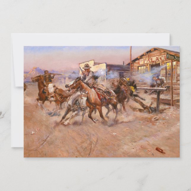 Convites Fuma de um. 45 de 1908 por Charles Marion Russell (Frente)