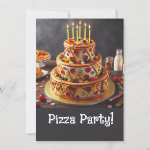 CONVITES FUN 3 PNEUS PIZZA BIRTHDAY CAKE PARTIDO