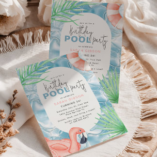 Convites Fun Birthday Pool Party Invitation