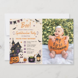 Convites Fun Boo! Spooktacular Halloween Birthday Photo