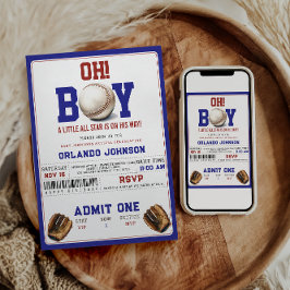 Convites Fun Boy Baseball Baby Shower | Custom Sports Party