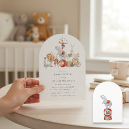 Convites fun Circus Baby Shower with qr code Invitation