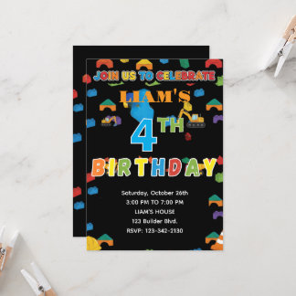 Convites Fun Customizable Construction Birthday Invitation