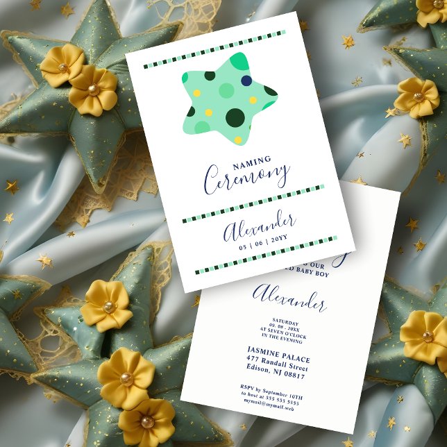 Convites Fun Cute Blue & Green Shades Star Naming Ceremony (Funny Cute Blue and Green Shades Star Naming Ceremony Invitation Card. )