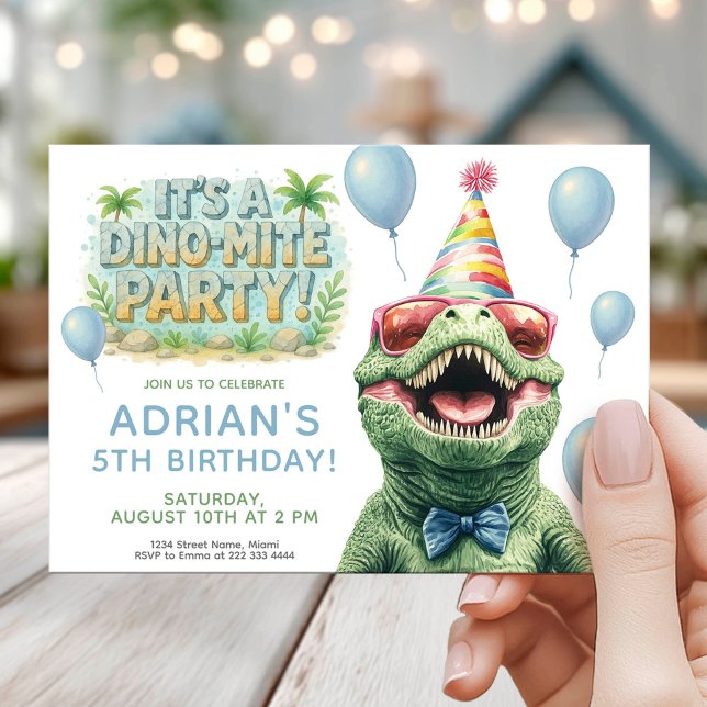 Convites Fun Dino Birthday Party Design (Criador carregado)