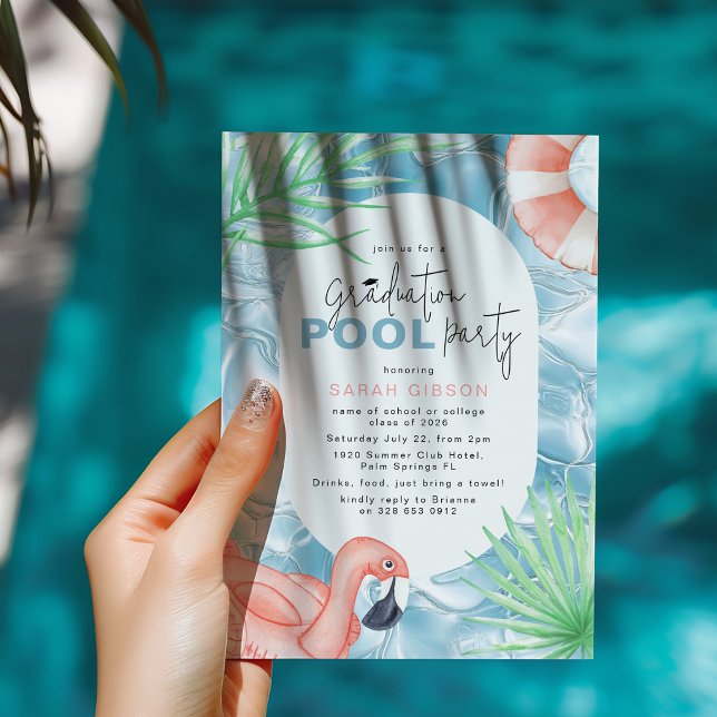 Convites Fun Graduation Pool Party Invitation (Criador carregado)