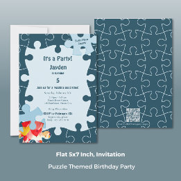 Convites Fun Jigsaw Puzzle Themed 5th Birthday Party