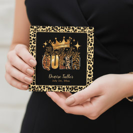 Convites Fun Leopard Birthday Queen Fifty Birthday