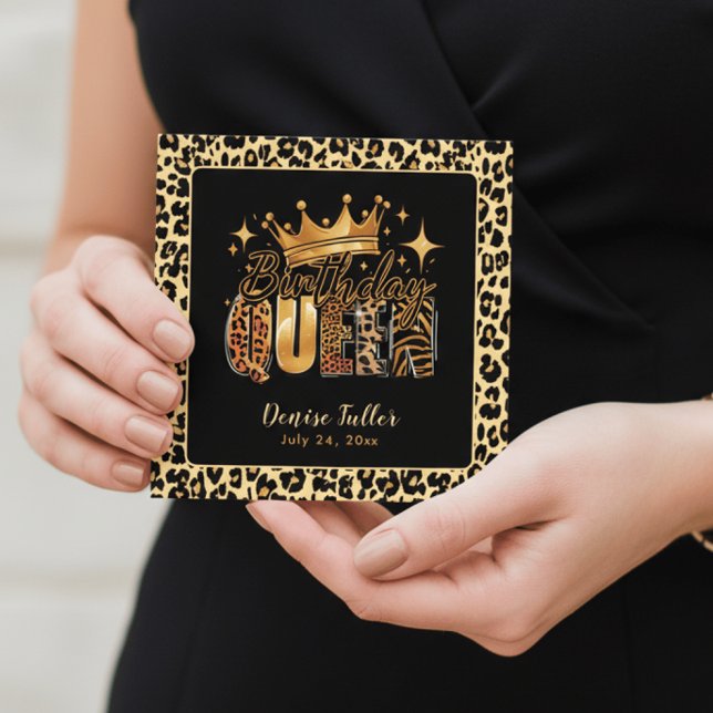 Convites Fun Leopard Birthday Queen Thirty Birthday (Criador carregado)