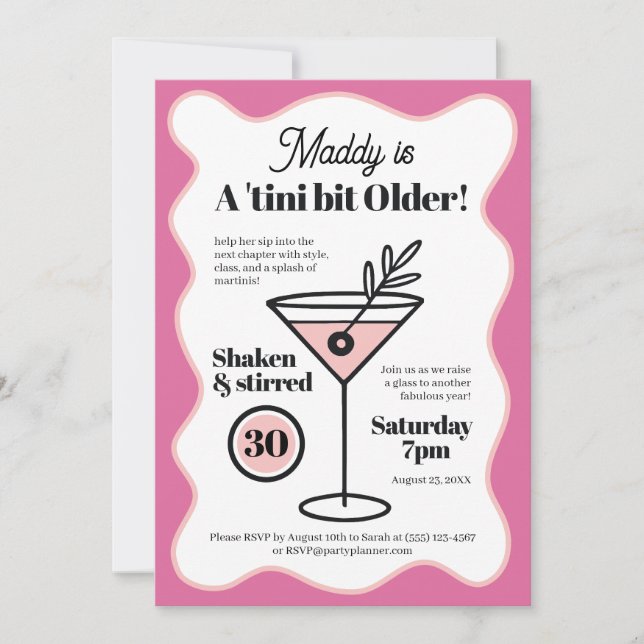 Convites Fun Martini Party Invitations for 30th Birthday (Frente)