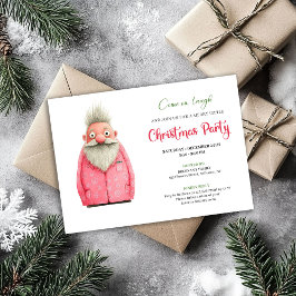 Convites Fun Minimalist Quirky Santa Christmas Celebration