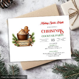 Convites Fun Red Green Festive Cocktails Party Invitation