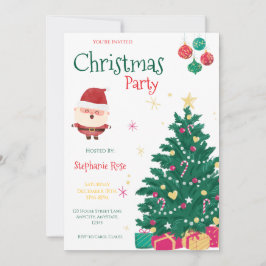 Convites Fun Santa Christmas Party Invitation