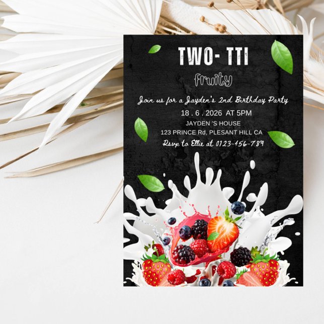 Convites Fun Tropical Tutti Frutti Two Birthday Party (Criador carregado)