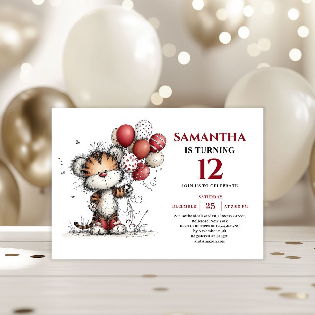 Convites Fun whimsical animals theme kids birthday invites (Fun whimsical animals theme kids birthday invitation

)