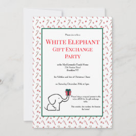 Convites Fun White Elephant Gift Exchange Cute Party