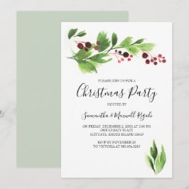 Convites Função natalícia Convidar Berries vermelhos e verd