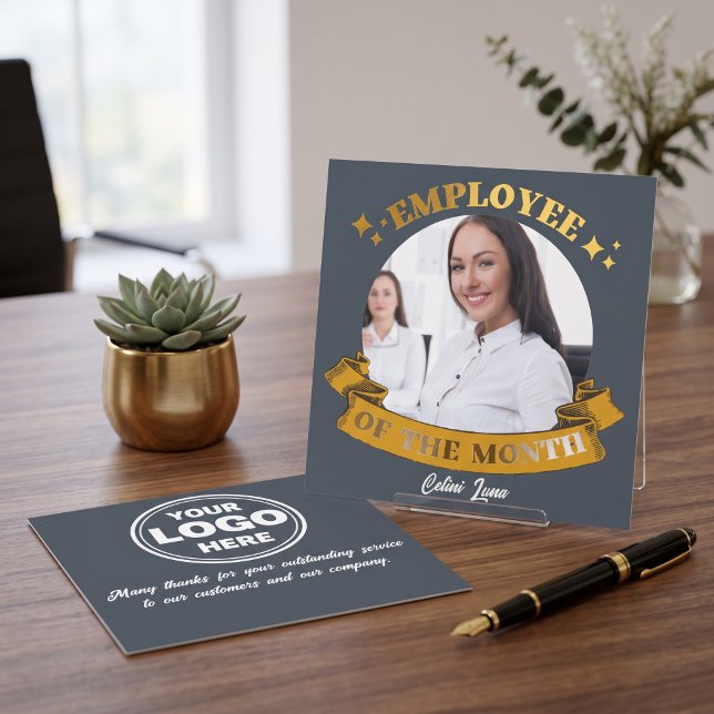 Convites Funcionário Personalizado do Mês Com Foto (Personalized Employee of the Month Photo Recognition)