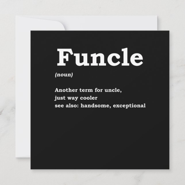 Convites Funcle Funny Uncle Family Member Best Uncle Gift (Frente)