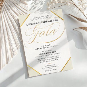 Convites FUNDAMENTANDO GALA elegante ouro de marfim de even