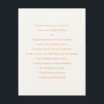 Convites Fundamentos : Tenné :Convite de casamento<br><div class="desc">Convite de casamento contemporâneo do ColorScheme Wedding Basics. Placas planas de 4, 25" x 5, 5" com envelopes brancos. Papel texturizado Ecru com texto e verso no inverno de 2010/2011,  tenné laranja.</div>