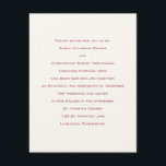 Convites Fundamentos :  Vermelho veneziano :Convite de casa<br><div class="desc">Convite de casamento contemporâneo do ColorScheme Wedding Basics. Placas planas de 4, 25" x 5, 5" com envelopes brancos. Ecru texturou papel com texto e verso no inverno de 2010/2011,  com tendência de cor vermelha veneana.</div>