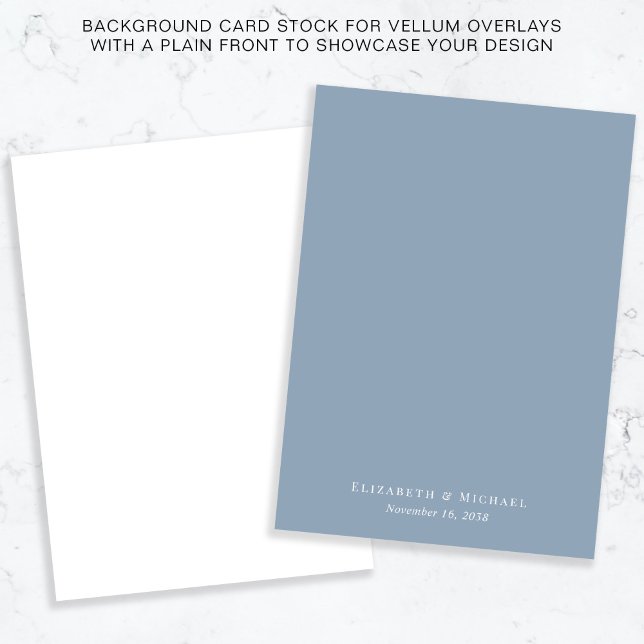 Convites Fundo Azul Chic Dusty Para Sobreposição De Vellum (Criador carregado)