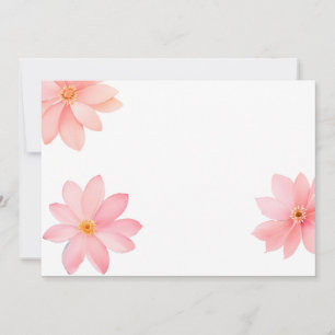 Convites Fundo Cantos Florais Rosa - S Suave Aguarela