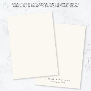 Convites Fundo Creme Monograma Para Sobreposição De Vellum