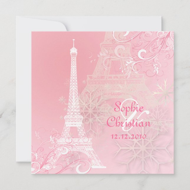 Convites FUNDO da TORRE EIFFEL INVITATIONS/DIY de (Frente)