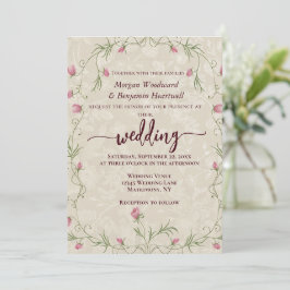 Convites Fundo de acento floral pastel minimalista