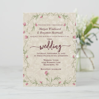Convites Fundo de acento floral pastel minimalista